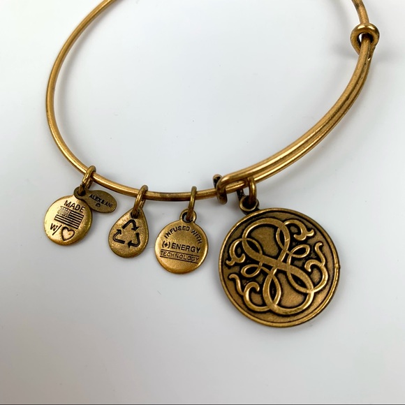 Alex and Ani Bangle Bar "Path of Life" Rafaelian Gold-Tone Expandable Bracelet - Picture 11 of 11